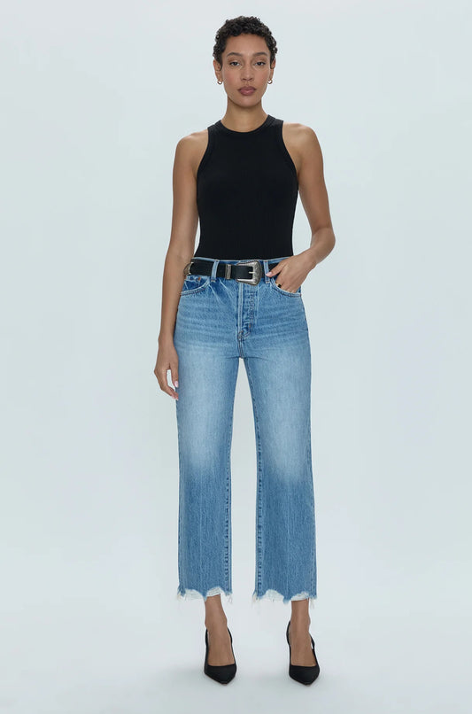 Pistola Cassie High-Rise Crop Straight-Leg Jeans