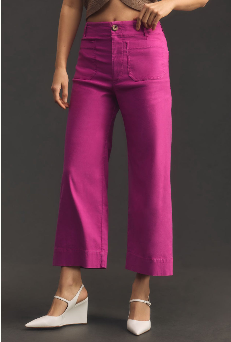 The Colette Cropped Wide-Leg Pants by Maeve