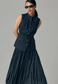 Load image into Gallery viewer, By Anthropologie Sleeveless Vested Pleated Midi Dress
