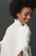 Load image into Gallery viewer, Sunday in Brooklyn Short-Sleeve Ruffle-Front Buttondown Shirt
