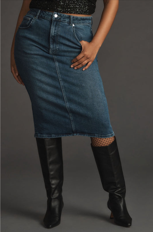 Pilcro Denim Pencil Skirt