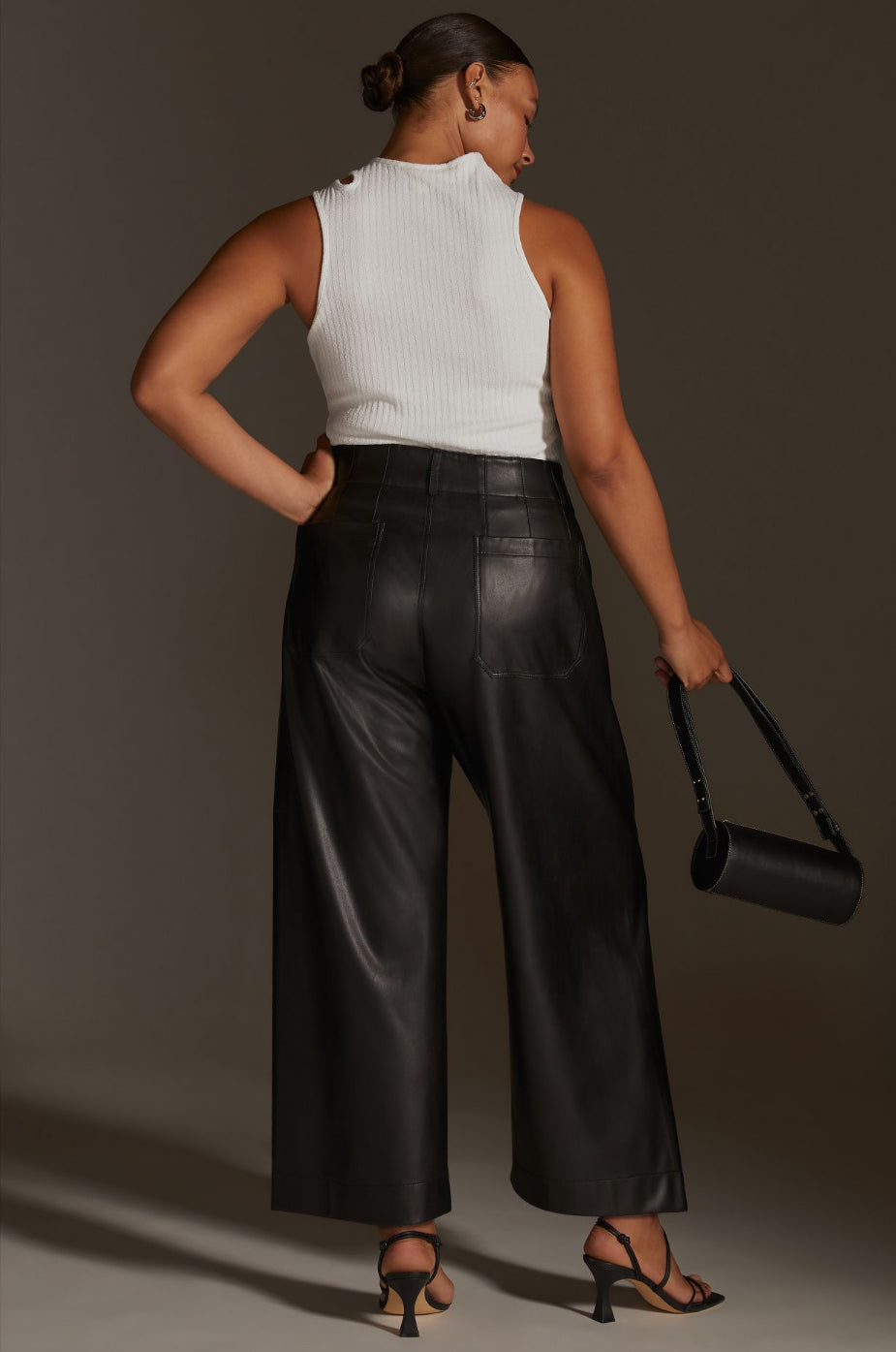 Maeve The Colette Cropped Vegan Leather Trousers