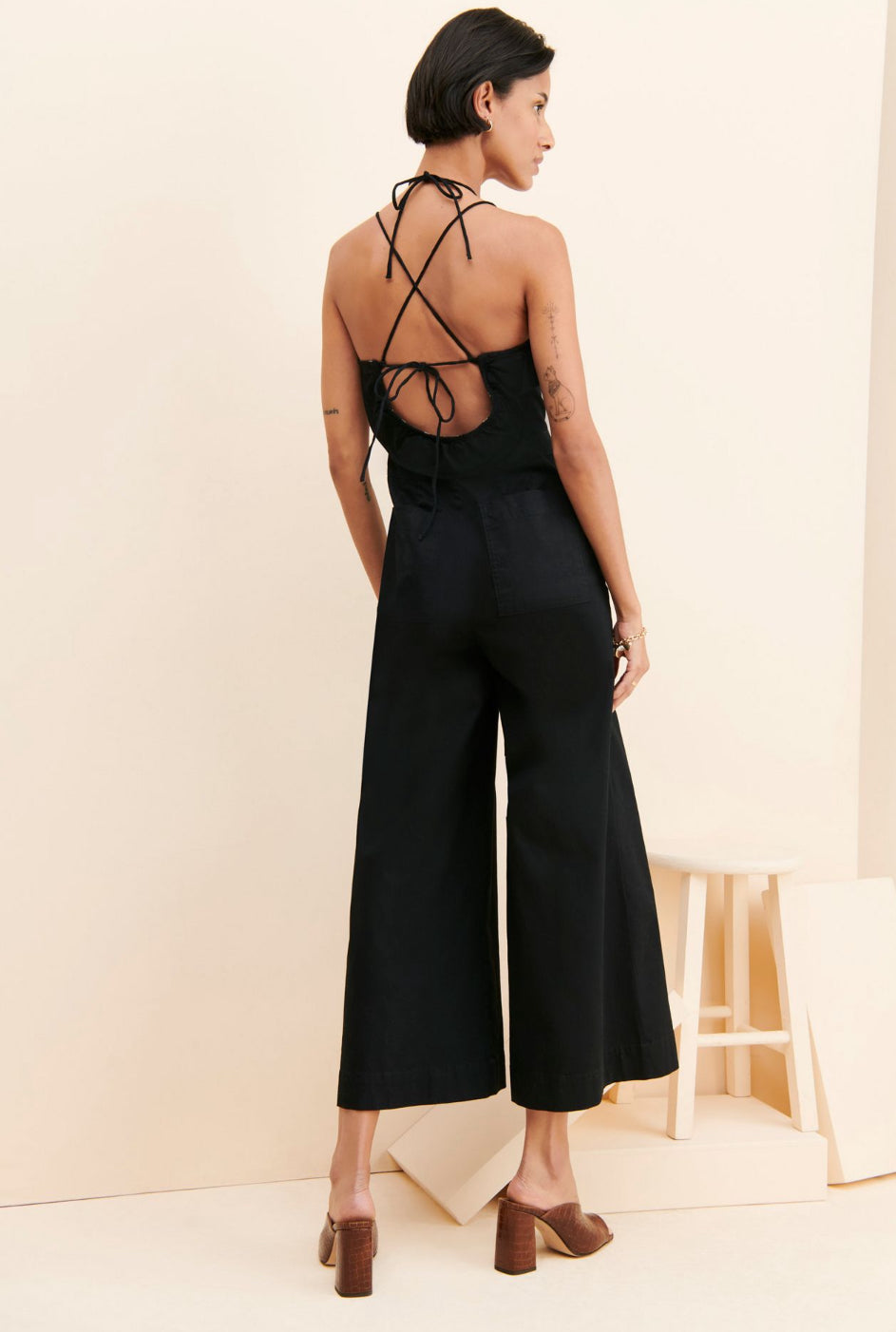 Maeve Ruffled Wide Leg Jumpsuit - EUC