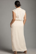 Load image into Gallery viewer, By Anthropologie Sleeveless V-Neck Twist-Front Satin Dress
