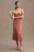 Load image into Gallery viewer, BHLDN Phoebe Off-Shoulder Lace Midi Dress
