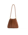 Load image into Gallery viewer, Carrie Pleated Shoulder Bag - Saddle
