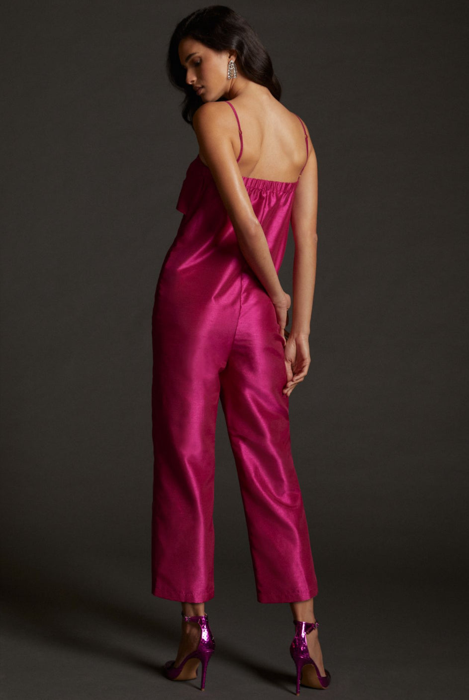 Satin Bow-Tie Jumpsuit