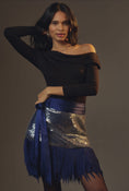 Load image into Gallery viewer, Maeve Sequin Drop-Waist Mini Skirt
