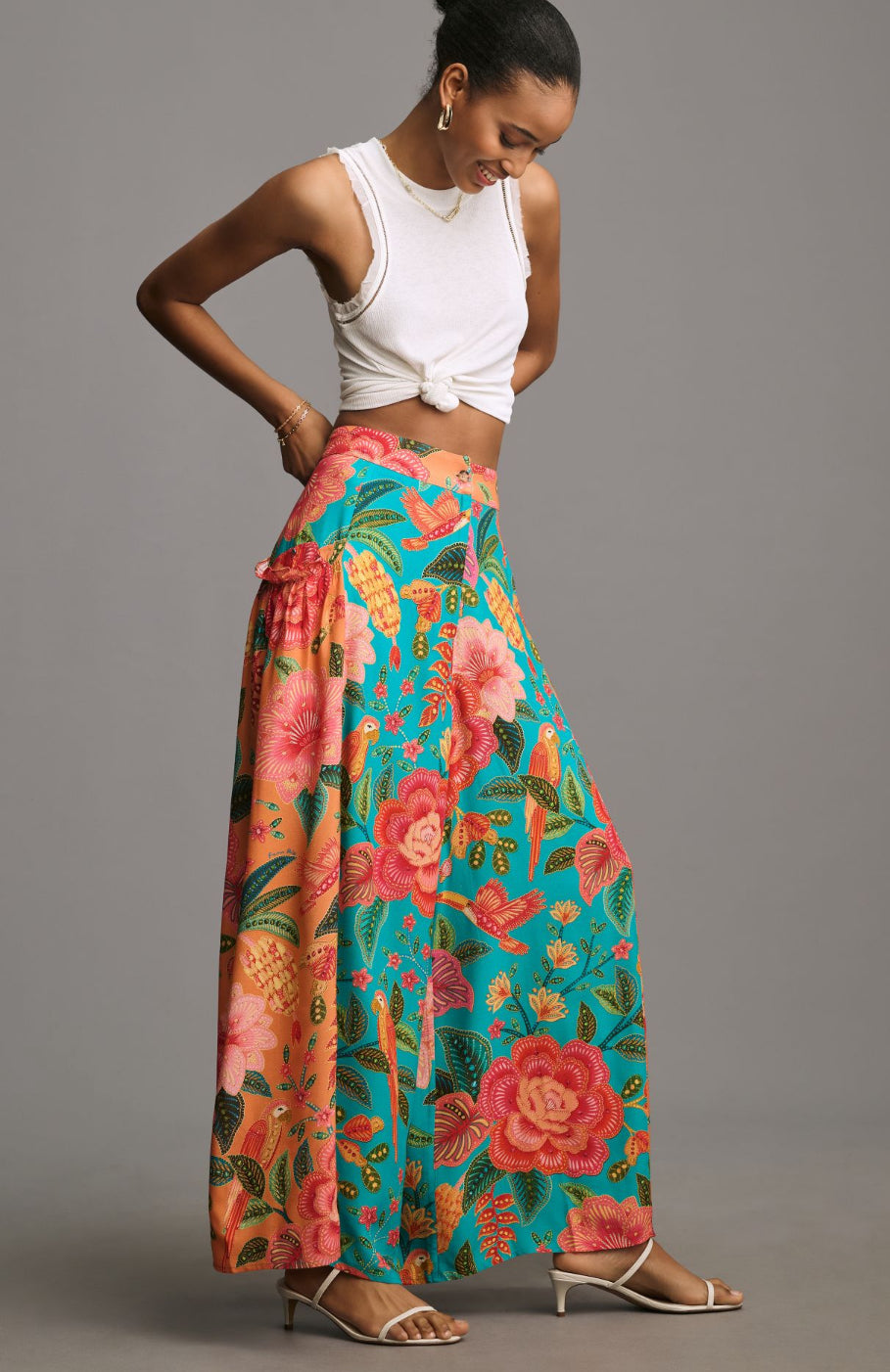 Farm Rio x Anthropologie Floral Wide-Leg Pants