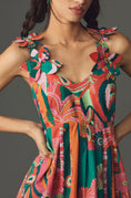 Load image into Gallery viewer, Farm Rio x Anthropologie Pleated Palm Midi Dress
