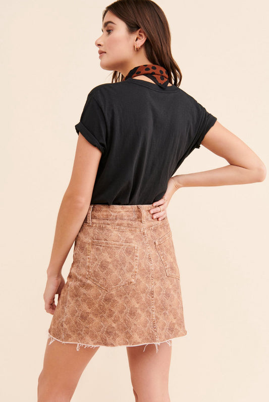 PAIGE Aideen Raw Hem Mini Skirt