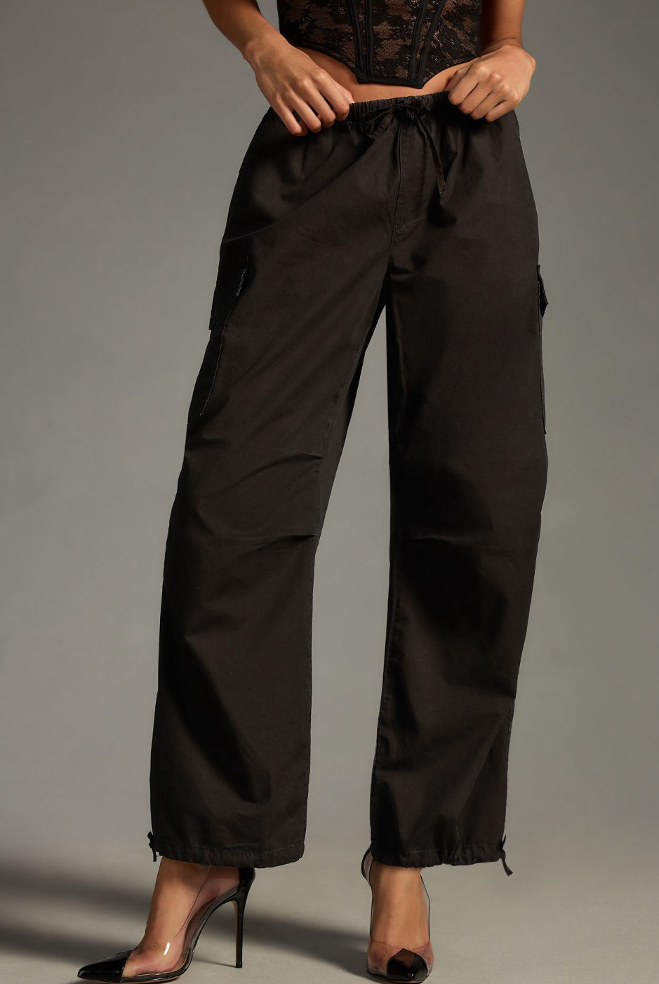 Pilcro Drawstring Parachute Trousers