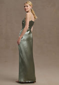 Load image into Gallery viewer, Sachin & Babi Jennings Ruched Hammered Satin Side-Slit Gown
