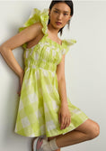 Load image into Gallery viewer, Maeve Square-Neck Flutter-Sleeve Shirred Dress
