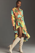 Load image into Gallery viewer, Farm Rio Long-Sleeve Floral Asymmetrical Midi Dress
