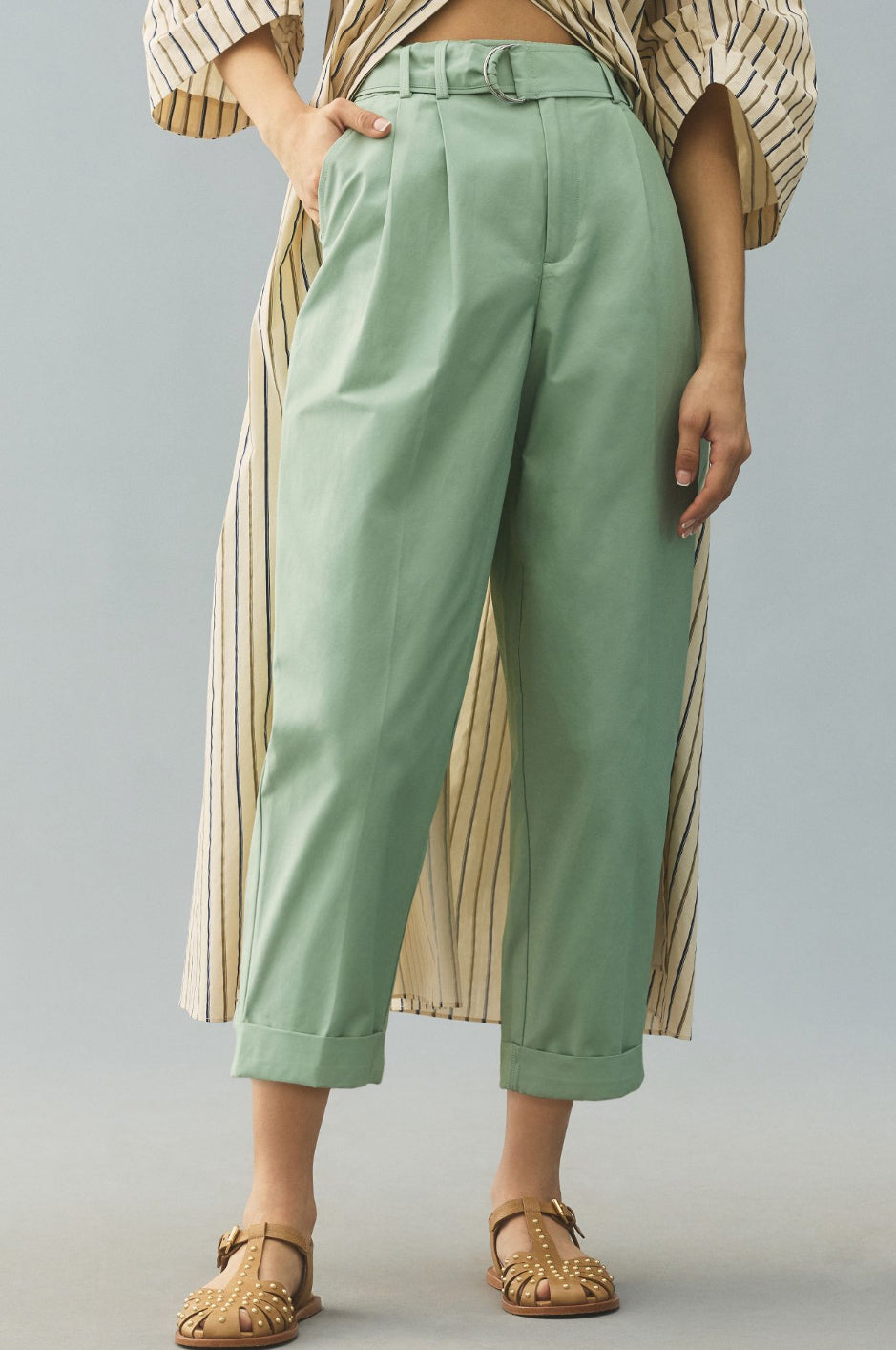 Maeve Belted Tapered Pants