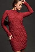 Load image into Gallery viewer, Maeve Long-Sleeve Scrunch Textured Mini Dress
