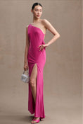 Load image into Gallery viewer, Mac Duggal Draped Jersey One-Shoulder Side-Slit Column Gown
