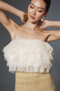 Load image into Gallery viewer, Sunday in Brooklyn Strapless Layered Ruffle Tulle Crop Top
