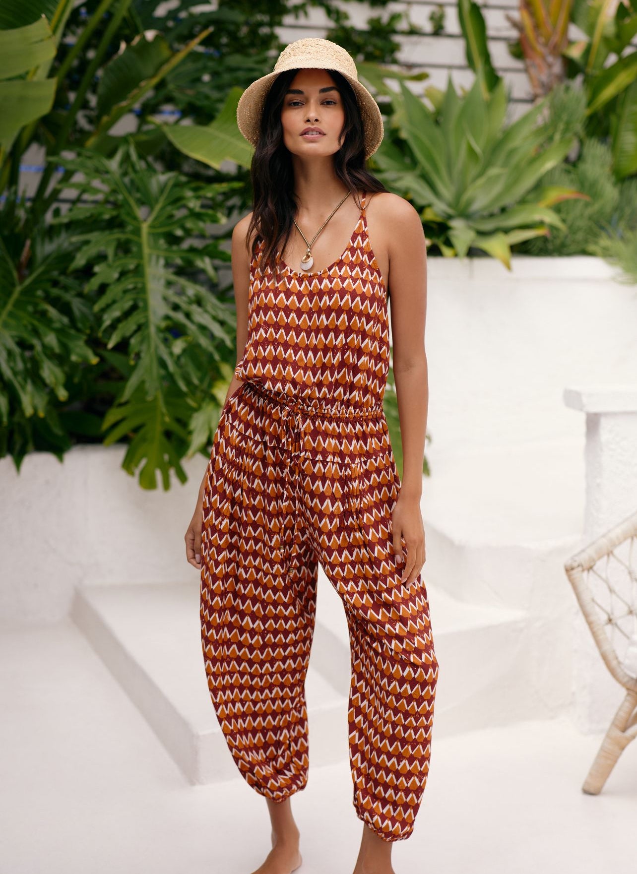 Graham Keegan Sleeveless Pintuck Jumpsuit