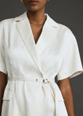 Load image into Gallery viewer, 4SI3NNA Lorenzo Short-Sleeve Belted Mini Blazer Dress
