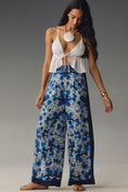 Load image into Gallery viewer, Ranna Gill Printed Linen Pull-On Wide-Leg Pants
