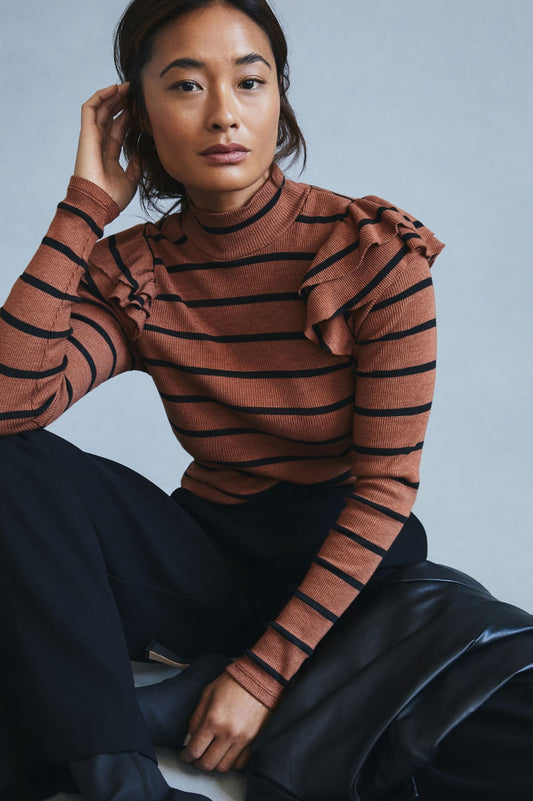 T.La Ruffled Turtleneck Top