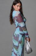 Load image into Gallery viewer, By Anthropologie Long-Sleeve Printed Mesh Midi Dress
