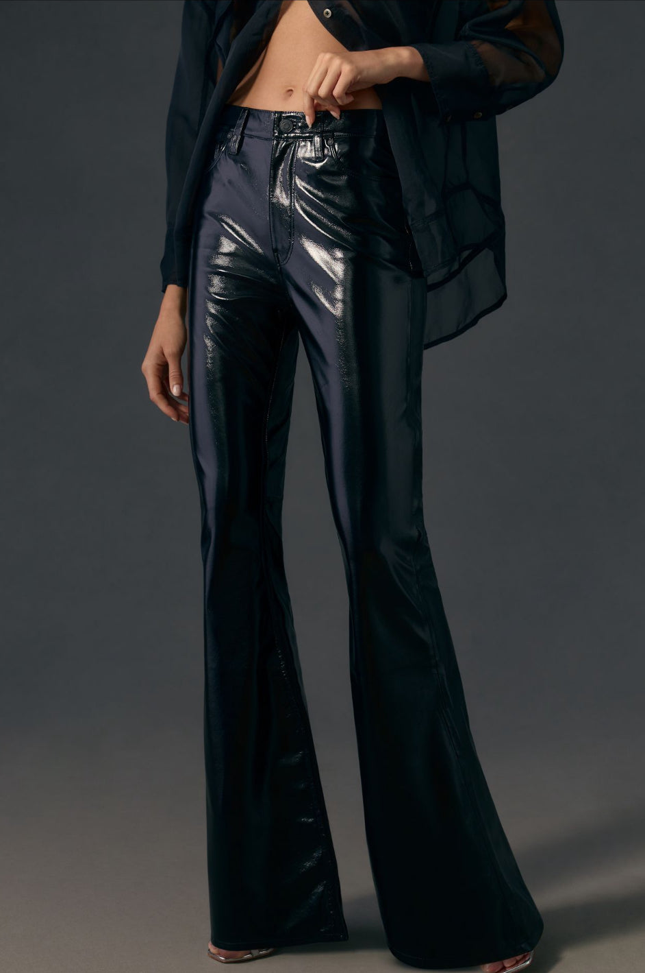 Hudson Holly High-Rise Flare Faux Leather Pants