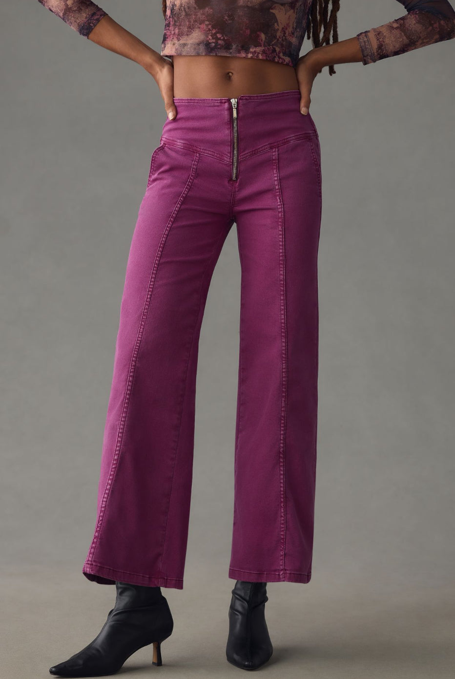 Pilcro Mid-Rise Crop Flare Pants