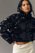 Load image into Gallery viewer, CHRLDR Wendy Sequin Crop Puffer Jacket
