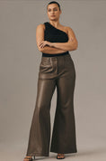 Load image into Gallery viewer, The Naomi Wide-Leg Flare Pants by Maeve: Faux Leather Edition
