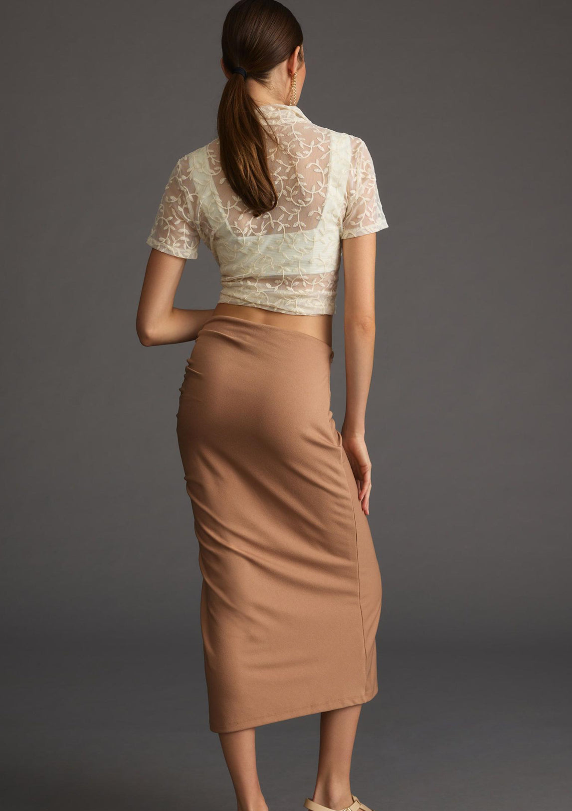 The Maya Ruched Side-Slit Skirt