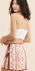 Load image into Gallery viewer, Free People Cleo Printed Side Slit Tie Wrap Mini Skirt
