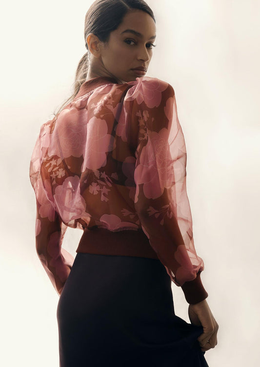 DOLAN Sheer Organza Bomber Jacket