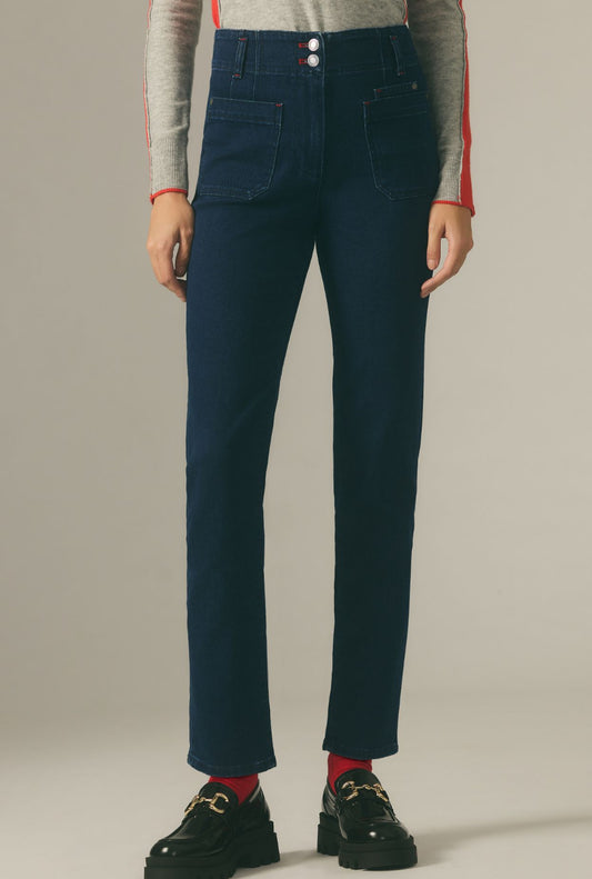 Maeve Junie High-Rise Slim-Leg Jeans