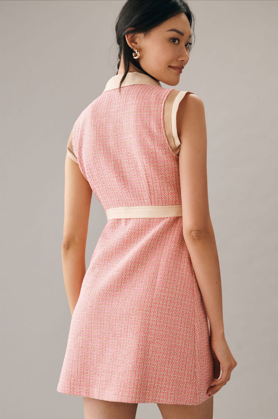 By Anthropologie Collared Tweed Mini Dress