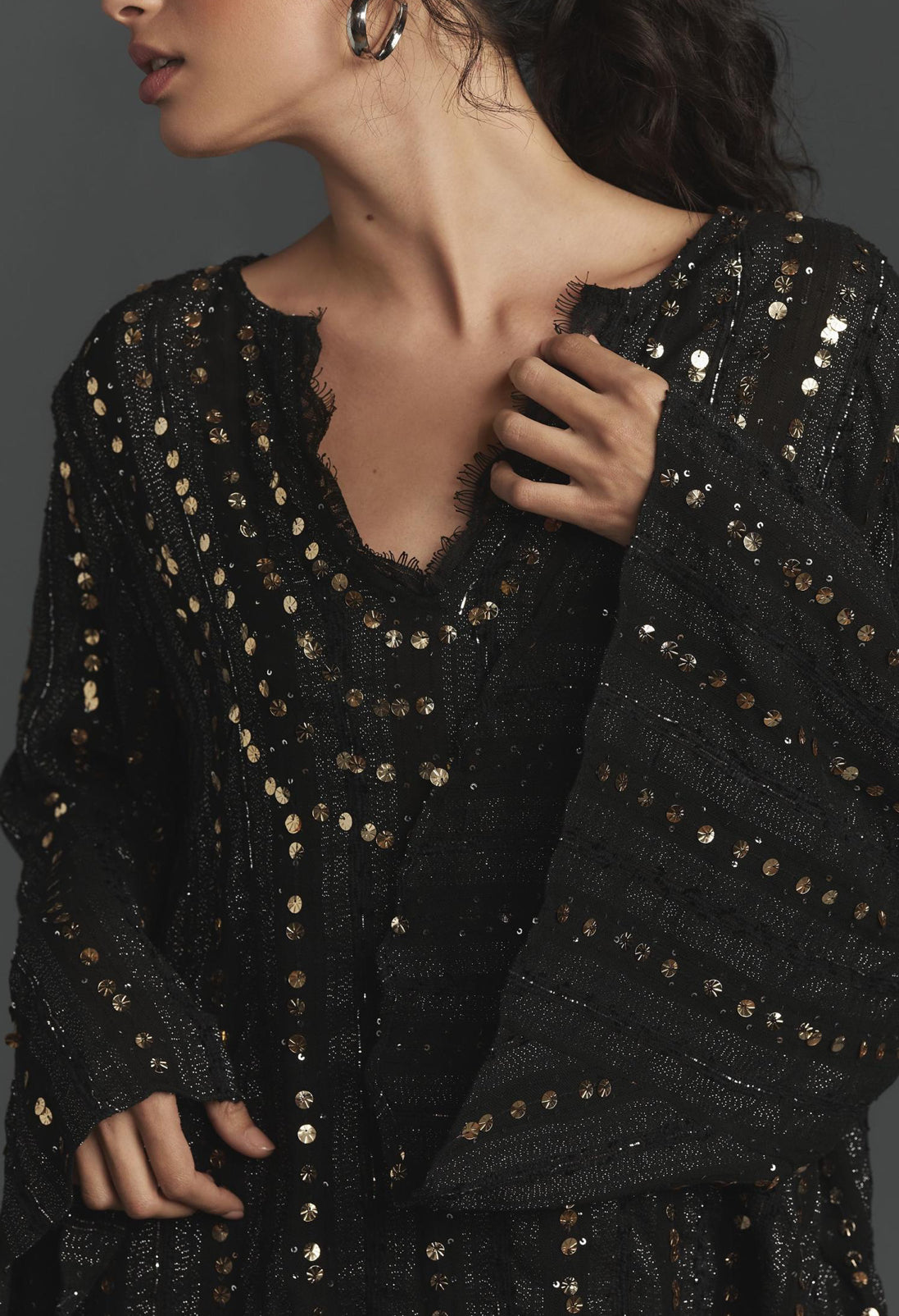 Let Me Be V-Neck Embellished Lace Blouse