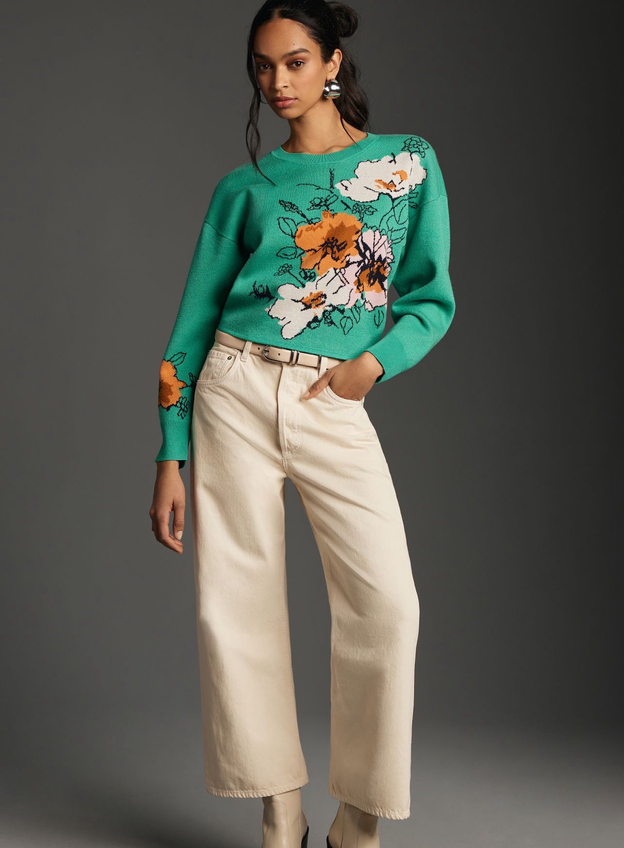 The Sonal Nathwani Camryn Cropped Crewneck Sweater by Maeve