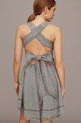 Load image into Gallery viewer, Pilcro Square-Neck Tie-Back Denim Mini Dress
