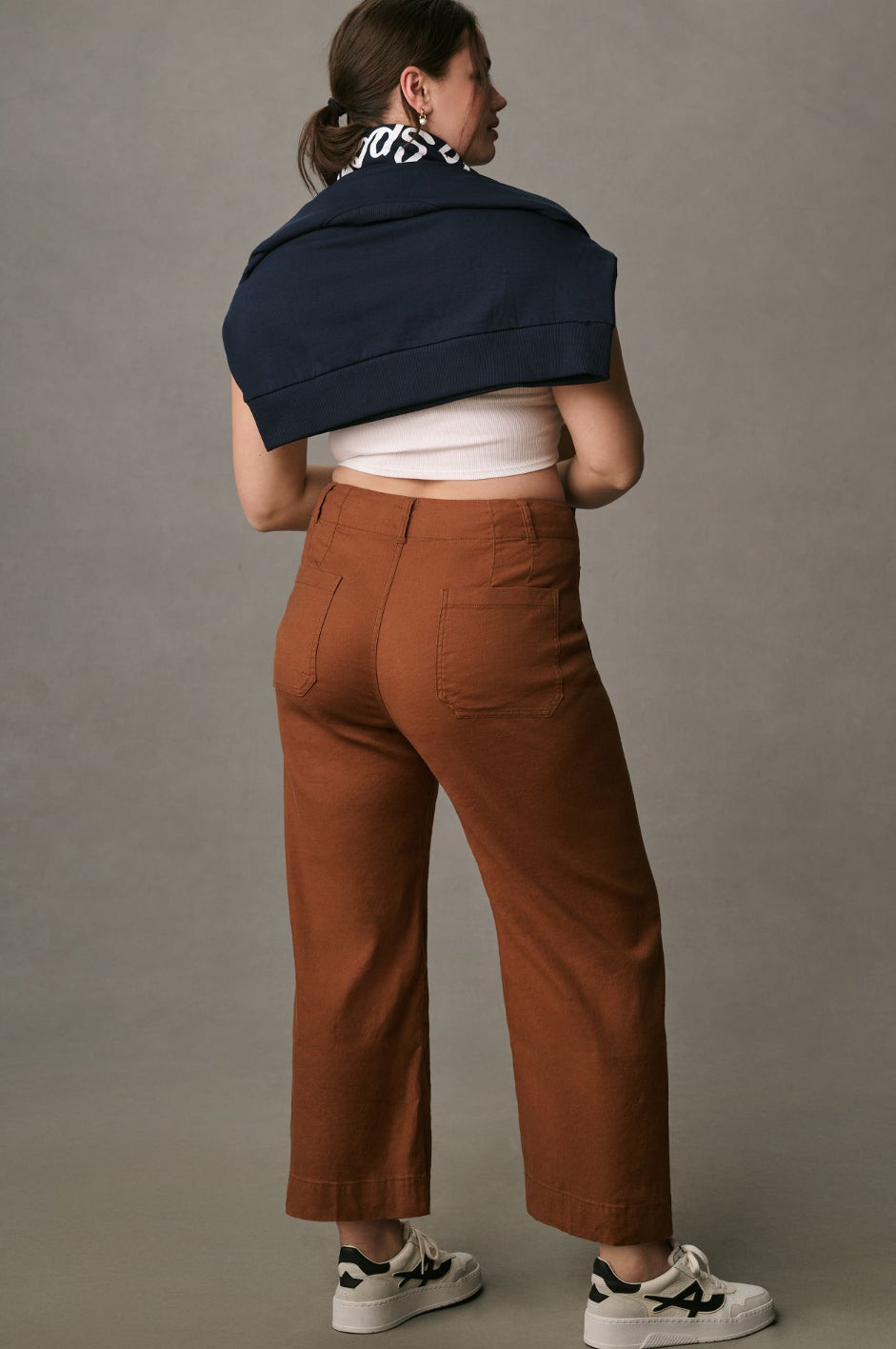 The Colette Cropped Wide-Leg Pants by Maeve: Linen Edition