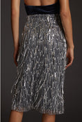 Load image into Gallery viewer, Maeve Fringed Sequined Midi Skirt
