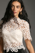 Load image into Gallery viewer, Forever That Girl Short-Sleeve Lace Cutwork Blouse
