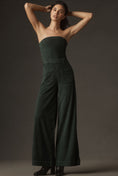 Load image into Gallery viewer, The Skipper Strapless Corduroy Crop Wide-Leg Jumpsuit by Pilcro
