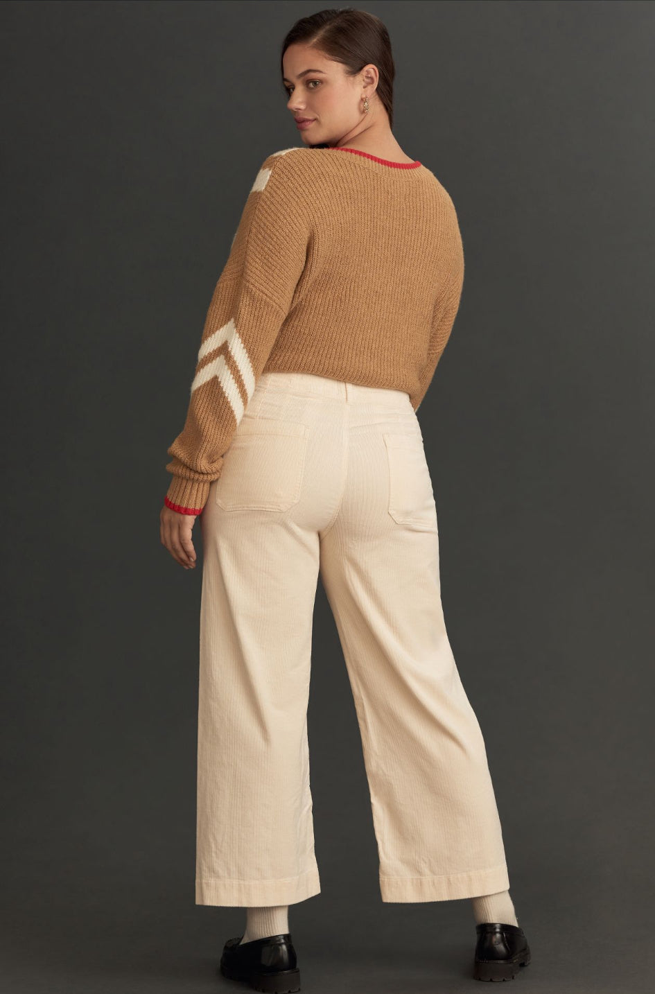 The Colette Cropped Wide-Leg Corduroy Pants by Maeve