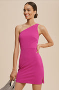 Load image into Gallery viewer, BHLDN Emilia One Shoulder Stretch Mini Dress
