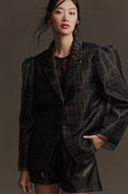 Load image into Gallery viewer, By Anthropologie Tulle Overlay Plaid Blazer
