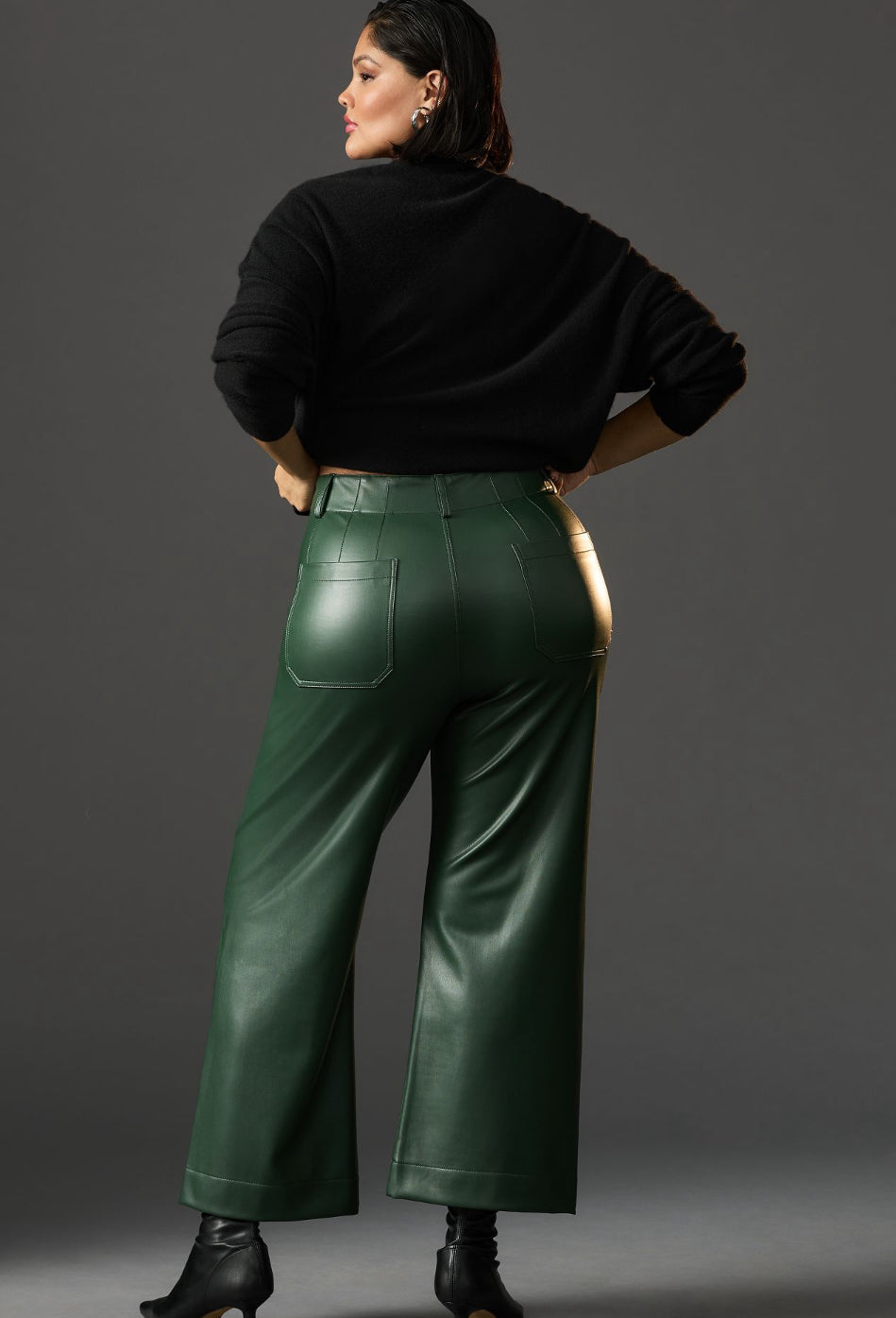 Maeve The Colette Cropped Vegan Leather Trousers