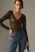 Load image into Gallery viewer, By Anthropologie Deep-V Lace Bodysuit
