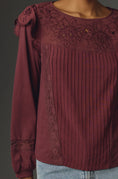 Load image into Gallery viewer, Tiny Long-Sleeve Crescent Ruffled Lace Top
